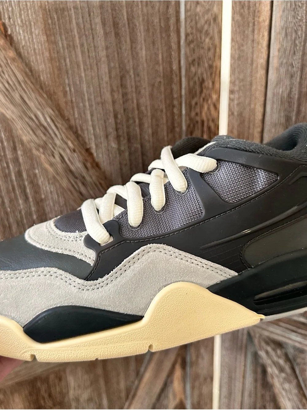 Jordan Men's Low-Top Sneakers in Black, Gray & Cream